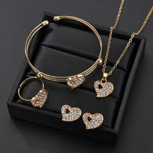 Load image into Gallery viewer, Free shipping Fashion Jewelry Luxury Gold-color Romantic Austrian Crystal heart shape Chain Necklace Earrings Jewelry Sets