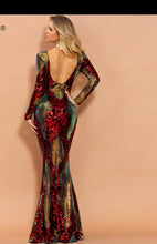 Load image into Gallery viewer, Missord 2020 Women Sexy O Neck Long Sleeve Backless Sequin Dresses Female Maxi Elegant Multi Dress  FT19747-1