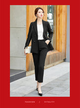 Load image into Gallery viewer, High quality temperament business professional women&#39;s suit 2019 autumn and winter new slim jacket large size female Pants suit