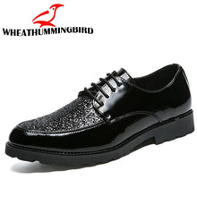 Load image into Gallery viewer, fashion men footwear leather shoes Men Dress Shoes wedding business Bullock Designer black Gold Oxfords Bling Bling LE-47