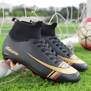 Outdoor Men Boys Soccer Shoes Long Spikes Football Boots High Ankle Kids Cleats Training Sport Sneakers Size 35-45 Dropshipping