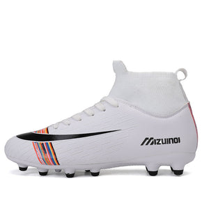 Outdoor Men Boys Soccer Shoes Long Spikes Football Boots High Ankle Kids Cleats Training Sport Sneakers Size 35-45 Dropshipping