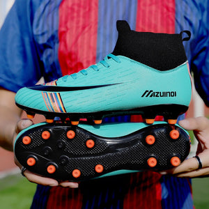 Outdoor Men Boys Soccer Shoes Long Spikes Football Boots High Ankle Kids Cleats Training Sport Sneakers Size 35-45 Dropshipping