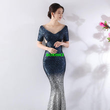 Load image into Gallery viewer, 2018 Sexy &amp; Club Short Plus Size Ukraine New Celebrity Banquet Party Birthday Fish Tail Dress Slim, Presided Over Long Dress.