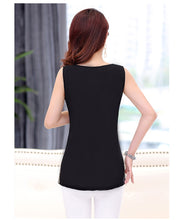 Load image into Gallery viewer, Plus Size Women Blouse Summer Tops Blusa Slim all-match Beading Peacock Lace blouse Shirt Casual Sleeveless Vest Shirt