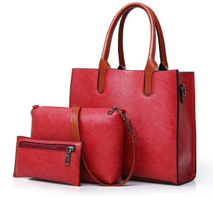 New Fashion 3 Psc/set Women's Handbags Large Capacity Women Bag Simple Shoulder Bags for Women 2020 Composite Tote Small Wallet