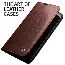 Load image into Gallery viewer, QIALINO Genuine Leather Flip Case for iPhone 11/11 Pro Luxury Pure Handmade Phone Cover with Card Slots for iPhone 11 Pro Max