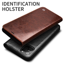 Load image into Gallery viewer, QIALINO Genuine Leather Flip Case for iPhone 11/11 Pro Luxury Pure Handmade Phone Cover with Card Slots for iPhone 11 Pro Max