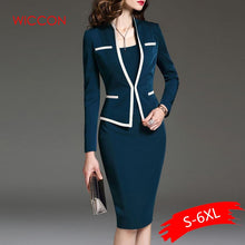 Load image into Gallery viewer, Women Suits Bodycon Dress Jacket 2 Pieces Set Office Wear Jacket Dress 2020 Spring Autumn Female Dress Suits Plus Size 6XL