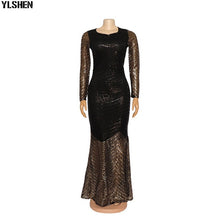 Load image into Gallery viewer, African Style Elegant Party Sexy Vintage Women Long Dresses Summer Club Luxury Super Elastic Sequins Bodycon Evening Maxi Dress