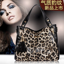 Load image into Gallery viewer, luxury handbags women bags designer Fashion Leopard women leather handbags tassel crossbody shoulder bag women messenger bags