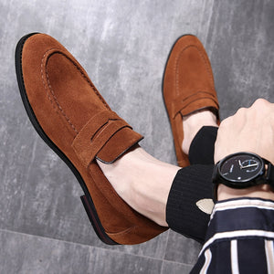 Dropshipping High Quality Men Genuine Leather Shoes Men's Formal Shoes Classic Business Flat Banquet Shoes Large Size Loafers 48