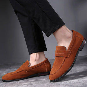 Dropshipping High Quality Men Genuine Leather Shoes Men's Formal Shoes Classic Business Flat Banquet Shoes Large Size Loafers 48