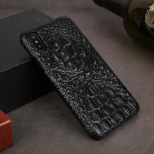 Load image into Gallery viewer, Genuine Leather Case For iPhone 11 Pro X XR XS MAX 6 S 6S 7 8 Plus Back Case Croc head Cover For iPhone 11 Pro 11Pro Max Funda