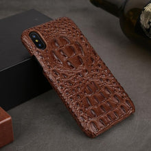 Load image into Gallery viewer, Genuine Leather Case For iPhone 11 Pro X XR XS MAX 6 S 6S 7 8 Plus Back Case Croc head Cover For iPhone 11 Pro 11Pro Max Funda