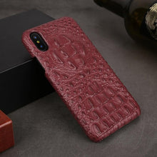 Load image into Gallery viewer, Genuine Leather Case For iPhone 11 Pro X XR XS MAX 6 S 6S 7 8 Plus Back Case Croc head Cover For iPhone 11 Pro 11Pro Max Funda