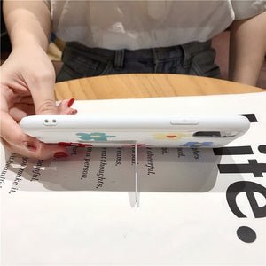 For iPhone 11 pro max /XS Max flowers back Case Tempered Glass Screen film for iPhone X XR 7 8 6s Plus fresh Cover 8plus holder