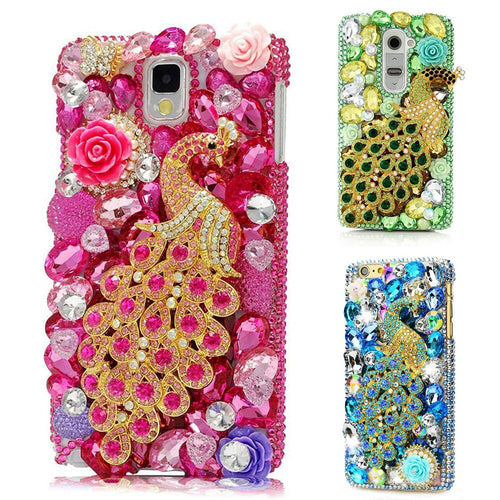 Handmade 3D Diamond Case Bling Rhinestone Cute Peacock Phone Case For iPhone 8 6 6S 6plus 7 7 8 plus x xs  max 11 Pro Max Cover