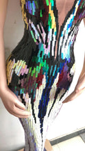 Load image into Gallery viewer, High Quality Celebrity Sleeveless Colorful Sequined Long Dress Evening Party Elegant Dress