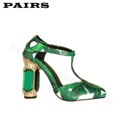 2021 Spring Brand New High Quality T-type High Heeled Shoes Chic Women Crystal High Heels Pumps Women Dress Shoes Plus Size 43