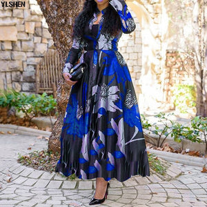 African Dresses for Women Plus Size New Style Dashiki Print Long Africa Dress African Clothes Robe Africaine Vetement Femme 2020