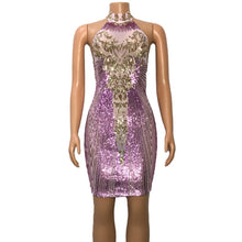 Load image into Gallery viewer, Bonnie Forest Glamorous Sequin Detail Shift Mini Dress 2021 New Women Glitter Backless Sequins Prom Party Dress Birthday Outfits