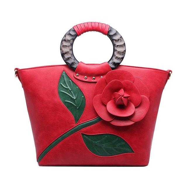 QIAOBAO Flower Big Luxury Handbags Women Bag Ladies Hand Bags Women Leather Handbags Messenger Bags Famous Brand Designer Tote