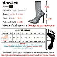 Load image into Gallery viewer, Aneikeh 2020 Spring Sexy Bling CRYSTAL Mesh Pumps Shoes Woman Fetish Thin High Heel PVC Pointed end Stripper Slip-On Party Shoes
