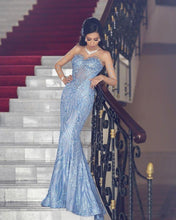 Load image into Gallery viewer, Stunning Prom Gowns With Sleeves 2021 robe de soiree Applique Arabic Evening Gown Dubai Formal Dresses Long Removable Skirt