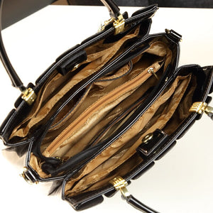 ICEV 2019 newest women leather handbags designer high quality patent leather clutch boston tote top handle bags ladies business