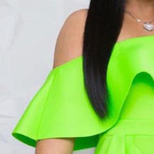 Load image into Gallery viewer, Green Women Dress Ruffles Sexy Off Shoulder Elegant Women Midi Dresses 2019 Female African Party Dress