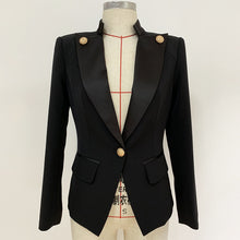 Load image into Gallery viewer, HIGH QUALITY Newest 2020 Designer Blazer Jacket Women&#39;s Single Button Satin Collar Blazer