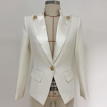 Load image into Gallery viewer, HIGH QUALITY Newest 2020 Designer Blazer Jacket Women&#39;s Single Button Satin Collar Blazer