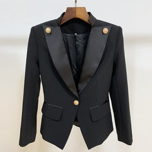 Load image into Gallery viewer, HIGH QUALITY Newest 2020 Designer Blazer Jacket Women&#39;s Single Button Satin Collar Blazer