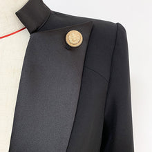 Load image into Gallery viewer, HIGH QUALITY Newest 2020 Designer Blazer Jacket Women&#39;s Single Button Satin Collar Blazer