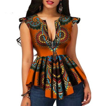 Load image into Gallery viewer, BRW Africa Style Women Modern Fashions Womens Tops Dashiki African Print Tops Shirt Plus Size M-6XL Women Clothing WY2556