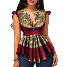 Load image into Gallery viewer, BRW Africa Style Women Modern Fashions Womens Tops Dashiki African Print Tops Shirt Plus Size M-6XL Women Clothing WY2556