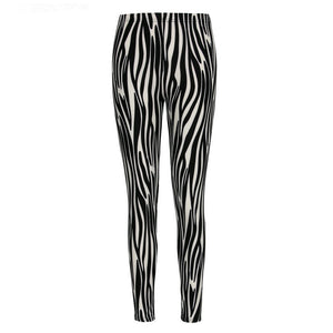 Black and White Vertical Striped Printed Women Leggings Fashion Casual Elasticity Ankle-Length Pant Female Fitnes Legging