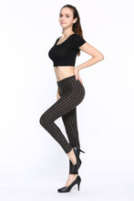 Load image into Gallery viewer, Black and White Vertical Striped Printed Women Leggings Fashion Casual Elasticity Ankle-Length Pant Female Fitnes Legging