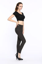 Load image into Gallery viewer, Black and White Vertical Striped Printed Women Leggings Fashion Casual Elasticity Ankle-Length Pant Female Fitnes Legging