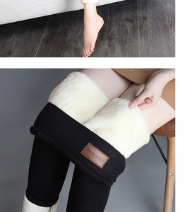 Women Leggings Black Warm Pants Winter Skinny Thick Velvet Wool Fleece Girls Leggings Women Trousers High Waist Track Pants