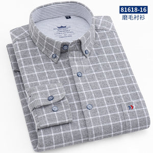 Men's Shirts Oxford Long Sleeve Autumn Dress Shirt Casual Camisa Fashion Slim Fit Chemise Homme Brand High Quality Button Top XL