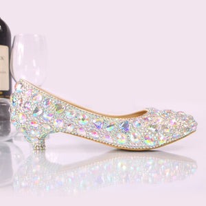 New arrival 12cm/14cm AB crystal wedding shoes women high heels platform shoes Bridal party dress shoes woman