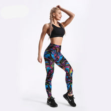 Load image into Gallery viewer, Psychedelic Style Colorful Vortex Printed Leggings Women Summer High Waist Sexy Fitness Leggings Trousers Long Pants