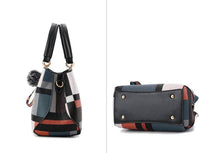 Load image into Gallery viewer, Geometric Panelled Style Fashion New Women&#39;s Leather Handbags Ladies Shoulder Bag Large Capacity Pocket Boston Crossbody Bags