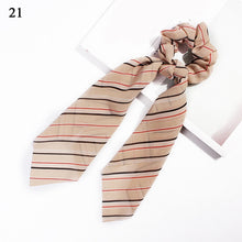 Load image into Gallery viewer, DIY Solid/Floral Print Bow Satin Long Ribbon Ponytail Scarf Hair Tie Scrunchies Women Girls Elastic Hair Bands Hair Accessories