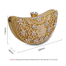 Load image into Gallery viewer, Luxury Clutches Moon Sequined Hollow Out Crystal Lady Shoulder Phone Wallet Case Wedding Shoes Matching Bag Evening Handbags