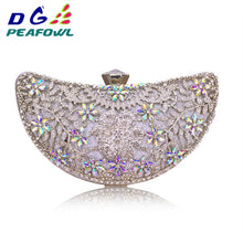 Load image into Gallery viewer, Luxury Clutches Moon Sequined Hollow Out Crystal Lady Shoulder Phone Wallet Case Wedding Shoes Matching Bag Evening Handbags