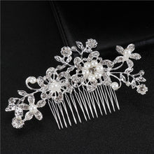 Load image into Gallery viewer, Mix Style Elegant Crystal Pearl Flower Hair Jewelry Wedding Hair Accessories Hair Comb Bridal tiara hair ornaments Wholesale