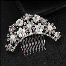 Load image into Gallery viewer, Mix Style Elegant Crystal Pearl Flower Hair Jewelry Wedding Hair Accessories Hair Comb Bridal tiara hair ornaments Wholesale